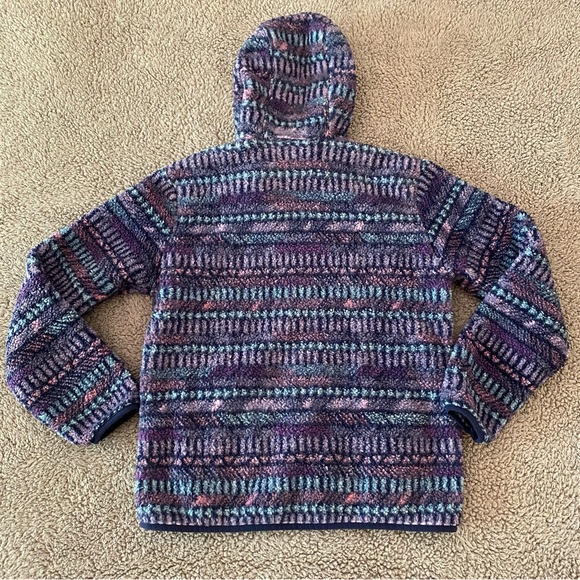 Eddie Bauer Girls Full Zip Fleece Jacket Hood Cozy Large Size 14/16 Purple Blue - Picture 2 of 14